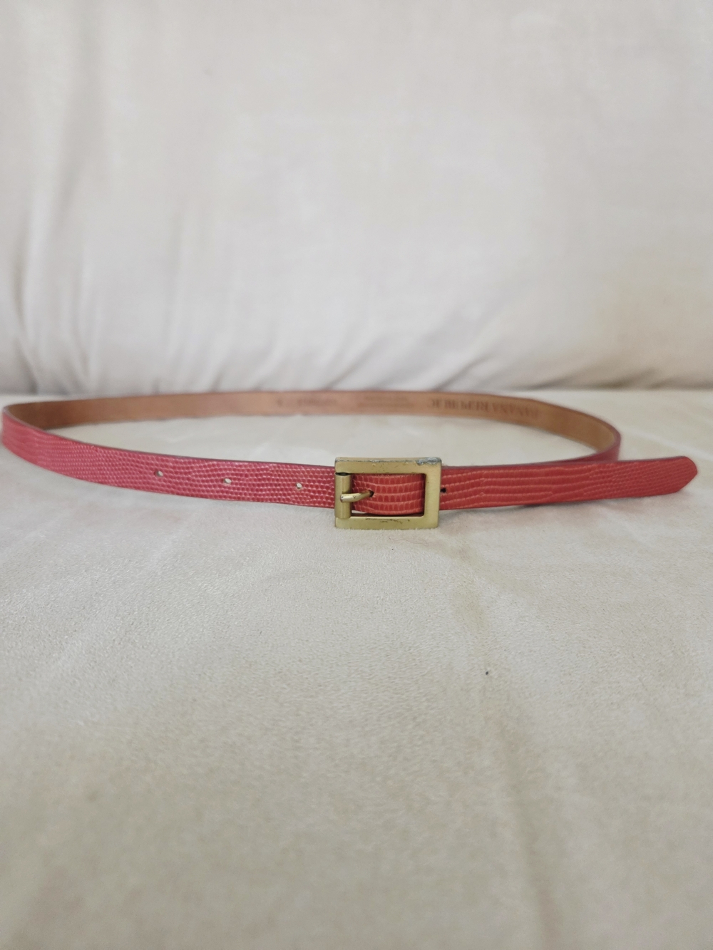 Banana Republic Coral Lizard Skin Embossed Leather Belt